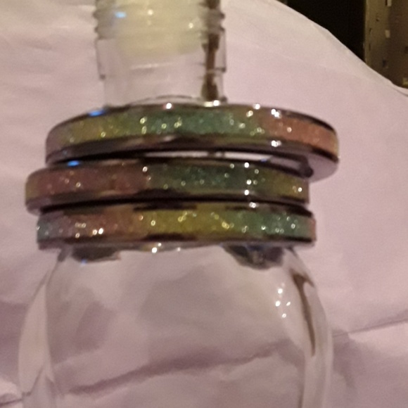 3 sparkling-yellow-blue-pink bangle bracelets. - Picture 5 of 8